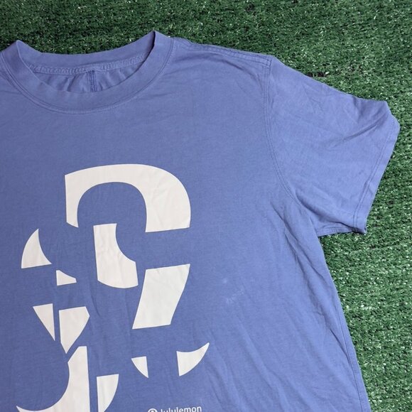 Lululemon All Yours Cotton Oversized Water Drop Blue Training T-Shirt Size 12 - Picture 3 of 11